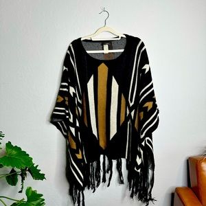 oversized aztec poncho 🤎